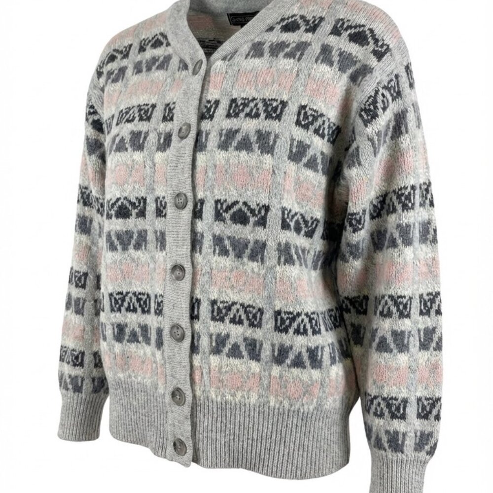 Vintage Jeanne Pierre Wool Blend Womens Size Medium Gray Sweater